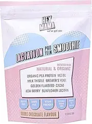 Hey Mama Lactation Supplement Protein Smoothie - Breastfeeding Support, Postpartum Nutrition, Gluten and Dairy Free - 300g Double Chocolate - 10 Servings