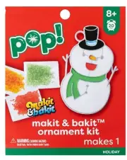 Makit & Bakit Xmas Ornament Kit SNOWMAN Stained Glass Suncatcher Crystals