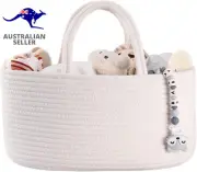 Baby Diaper Caddy Organizer for Girl Boy Cotton Rope Nursery Storage Bin Basket