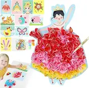 Suteng Arts and Crafts Kits for Kids, Creative Poke Art Fabric Puzzle Puncture Painting for Girls, 10 Sheets DIY Poking Drawing Dress Up Boards, Art Paper Craft Kit Kids Toys Gifts (Fairy Tales)