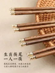 5 pairs Chinese Zodiac Chicken Wings Fast Chopsticks Home Wooden
