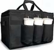 FRESHIE Insulated Food Delivery Bag with Cup Holders/Drink Carriers Premium X...