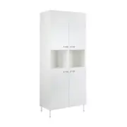 Maestro Furniture Ashley Collection 10-Cube Display Bookcase With 4-Doors - White