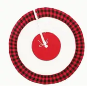 Christmas tree Skirt 48in. Red & Black Buffalo check w/ white interior tie close