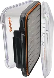ALICHINO Fly Box for Fly Files Ice Jig Box Two Sided Waterproof Fly Fishing Box for Nymphs and Streamers (Grey Foam Insert, XM 6.2 * 4 * 1.6 Inch)