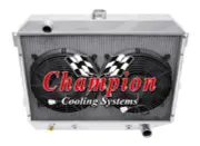 3 Row ER Champion Radiator,2 12" Fans - 1970 - 1974 Dodge Challenger Small Block