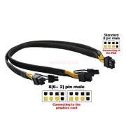 8pin to Dual 8pin(6+2)Pin GPU Video Card Power Adapter Cable for DELL R7515 63CM