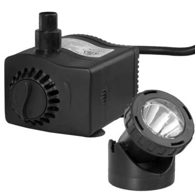 TOTALPOND Fountain Pump 0.03-HP 400-GPH 120V w/ Low Water Shut-Off + LED-Light