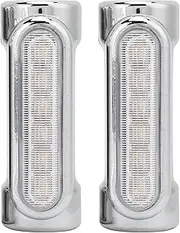 2PCS Universal Motorcycle Highway Bar Lights Chrome Plated For 1.25in Pipe Diameter AntiCollision Tube With Dual Color LEDs White For Driving Amber For Turn Signals High Quality