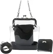 Women's 2-in-1 Transparent Clear Bag Shoulder Crossbody Purse + Wallet