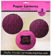 Born to Be Fabulous Modern Pink Black Birthday Party Decoration Paper Lanterns