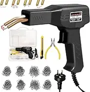 Upgraded Plastic Welder with 800PCS Staples, Plastic Welding Kit, Hot Stapler Kit, Plastic Welder Gun Kit, Car Bumper Repair Kit, Plastic Repair Kit, Portable Toolbox (Black)