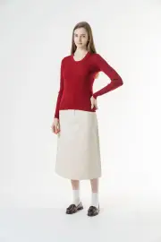 Merinosnug Superfine Merino Scoop Neck Long Sleeve Tee, Rhubarb / L