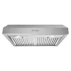 Cosmo Ducted Under Cabinet Range Hood 30" 380 CFM LED Light, Metal Mesh Filters