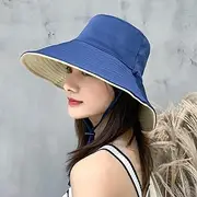 [Ling88] Women Foldable Sun Hat Quick Dry Bucket Hat Spring Summer Wide Brim Sun Visor Hats Women Panama Caps Two-Side Wear Foldable Portable Outdoor Bucket Cap Summer Bucket Hat,1