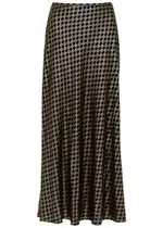 Rixo Kelly Metallic Printed Silk Maxi Skirt - Black - 12 (UK 12 / M) 12 (UK 12 / M)
