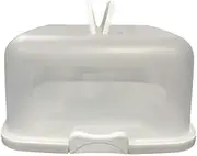 St@llion Plastic Square Cake Box Container with 2 Locking Clips in Lid for Storage of Cakes, Cookies, Cupcakes, Muffins, Pastries | Xmas, Halloween, Holiday Party Supplies (35cmx15cm, Transparent)