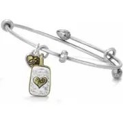 NWT Brighton ART & SOUL MOM i love u Silver Gold Charm Bangle Bracelet $38