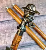 Victorian Sherlock Holmes Vintage Walking Cane Designer Style Handle Wooden Gift
