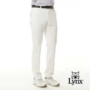 【Lynx Golf】korea男款韓國進口商品造型褲耳後袋配色設計運動風格平口休閒長褲(二色)