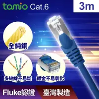 在飛比找momo購物網優惠-【TAMIO】Cat.6 3M 1Gbps 網路線