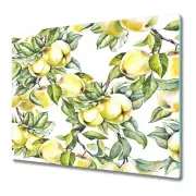 Glass Worktop Saver Kitchen Apples on Branch | Watercolour illustration | 60x52