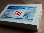 STANPRO LIGHTING LED STEEL FIRE EXIT SIGN EMERGENCY SELF POWERED # SLEXSCOWH/IB