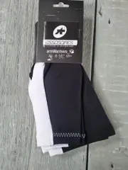 Assos S7 Arm Warmers Black/White Size 2 (XL)