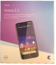 TELSTRA NOKIA 2.2 ( 5.71" HD 13MP, 16GB, 2GB 4GX)- BLACK ANDRIOD CHEAP AU Stock
