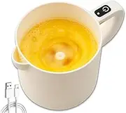 Portable & Lightweight Multi-Function Electric Egg Churn, Cordless Handheld Whisk and Strainer for Eggs, 1L Large Capacity With Built-In Filter Plate, More Convenient to Remove Foam (White)