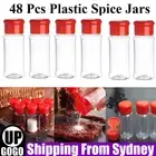 48 Pcs Clear Spice Jars Plastic Glass Containers Seasoning Bottle With Cover Lid