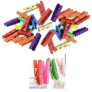 200Pcs Mini Diy Wooden Clothes Photo Paper Pegs Cards Craft Clips New