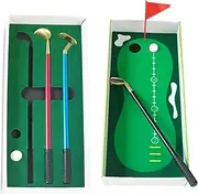 Golf Club Pen Set,Golf Desktop Games | Fun Desk Golf Toys for Men, Golf Pen Set Including Putting Green, Flag, 3 Golf Clubs Pens and 2 Balls