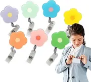 Nurse Badge Reels Retractable - Flower Design ID Badge Holders Retractable - Badge Clip Card Holders for Nursing, for Doctor Zankie