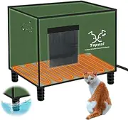Myodal Indestructible Heated Cat House for Outdoor Cats in Winter, 100% Waterproof & Weatherproof, Fully Insulated Feral Cat Shelter, 16 x 12 x 13 in