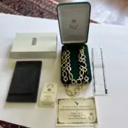 Clarion-Pell Grace Kelly Gold-Tone Crystal Black Link 36" Necklace