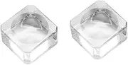 2pcs 3cm/1.2inch Square Glass Eyelash Clear Tray Eyelash Glue Stone Eyelash Glue Holder & Eyelash Adhesive Glass Stand Display Stand Eyelash Extension Palette Lashes Grafting Holder
