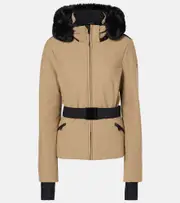 [Goldbergh] Goldbergh Hida faux shearling-trimmed ski jacket UK 18 brown