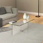 Henn&Hart 16' Cosmopolitan Clear Glass Coffee Table