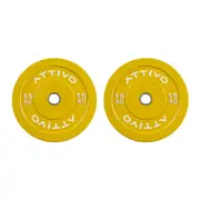 2" Olympic Bumper Plate Weight Plates with Steel Hub in Pairs High-Bounce Olympic Weight Plates 15KG Pair