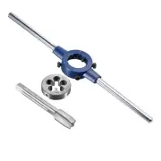 1/2-28 UNEF Thread Tap and Round Die Set with 38mm Die Stock Handle Wrench