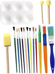 16-Piece Boys and Girls Painting Brush Set Non-Toxic Sponge Paint Brushes Art Supplies for Boys and Development Kit