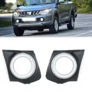 Pair Front Fog Lamp Light Frame Cover For Mitsubishi L200 Triton MQ MR 2015-2018