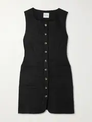 [Posse] Posse - Emma Linen Mini Dress - Black - small small Black