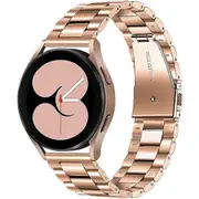 For Garmin Forerunner 645 Bands, 20mm Stainless Steel Metal Replacement Strap Bracelet Women Men (Rose Gold)