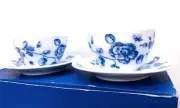 Richard Ginori Teacup and Saucer Rose Blue Made in Italy Rose Blue