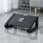 Adjustable Height Foot Rest Under Desk at Work - 6 Height Sturdy Office Footrest - Non Slip Bottom - Straighten Back & Hip & Leg , Foot Stool with Firm Non-Slip Legs for Home Office (Black triangle edge)