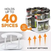 360 Rotation Spice Rack Turntable 2 Tiers Multifunction Anti Slip Vanity Display
