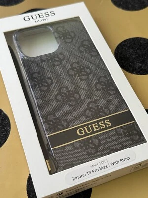 Phone Case iPhone 13 Pro Max Guess Cover Apple Black Drop Protection Hard Strap
