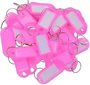 50 Pieces Removable Waterproof Key Tags ID Name Card Tags Mark Labels Pink